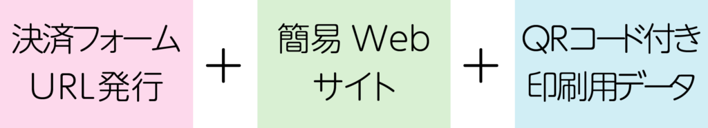 カラカルプラン3：決済フォームURL発行＋簡易Webサイト作成＋QRコード付き印刷様データ作成